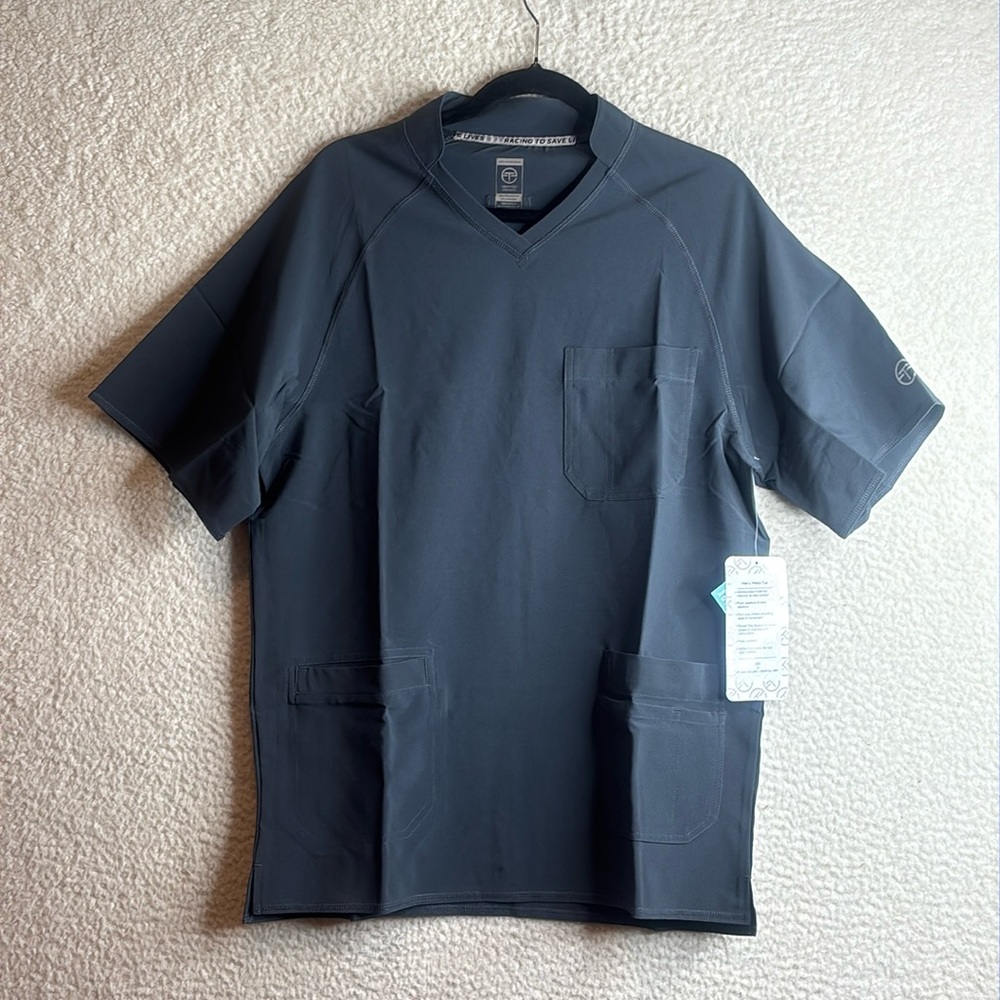 NWT Mens Essential Threads Welby Antimicrobial Gray Scrubs Set Size MEDIUM - Picture 2 of 16
